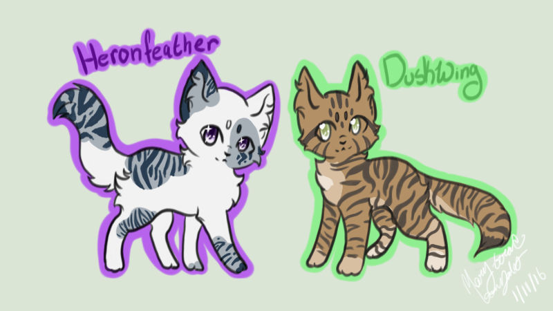 Heronfeather and Duskwing chibi by leafstep on DeviantArt