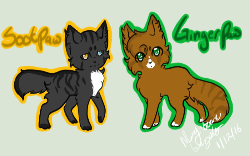 Sootpaw and Gingerpaw chibi by leafstep on DeviantArt