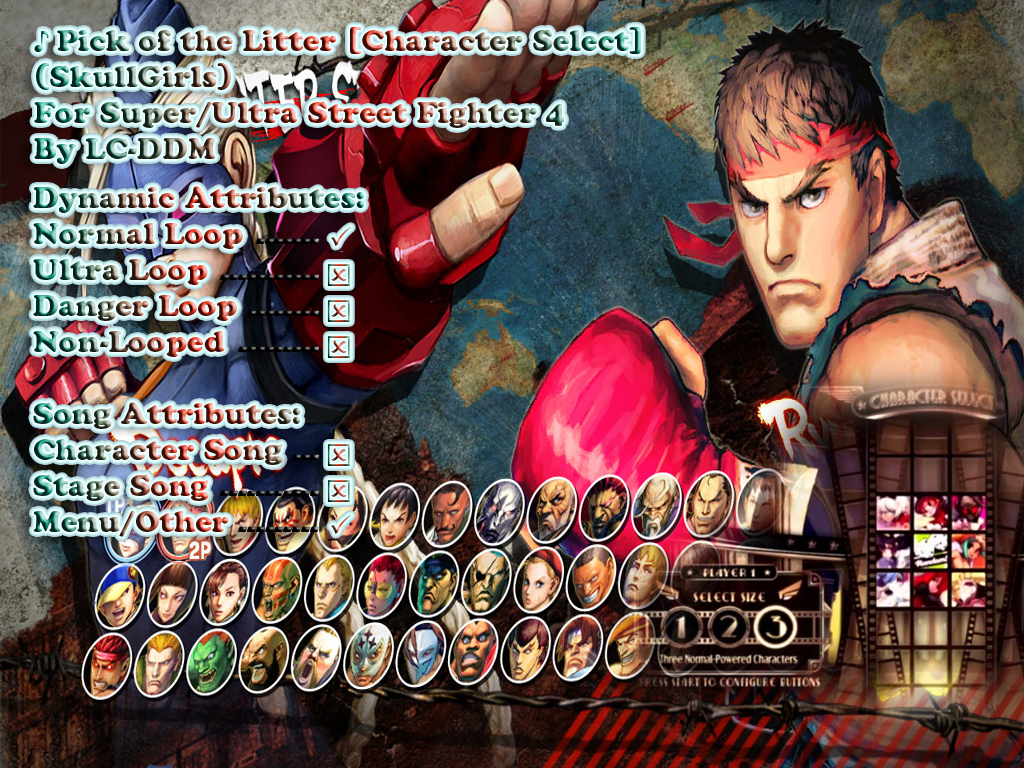 Character Select (Skullgirls) for S/USF4 by LC-DDM on DeviantArt
