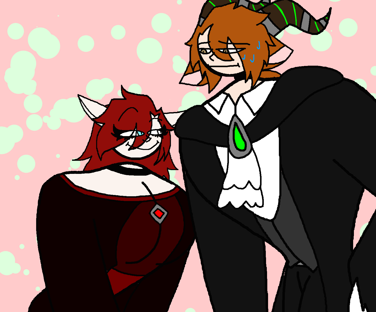 Scarlet and alekos being funny (art-trade) by nana2514 on DeviantArt