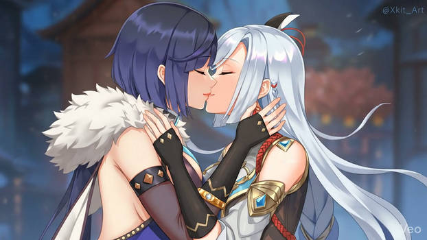 Shadows and Frost: A Nighttime Embrace