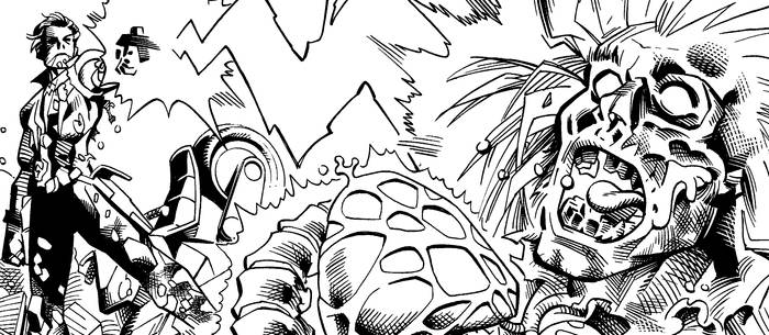 Inking Samples over Reilly Brown's Lobo Pencils