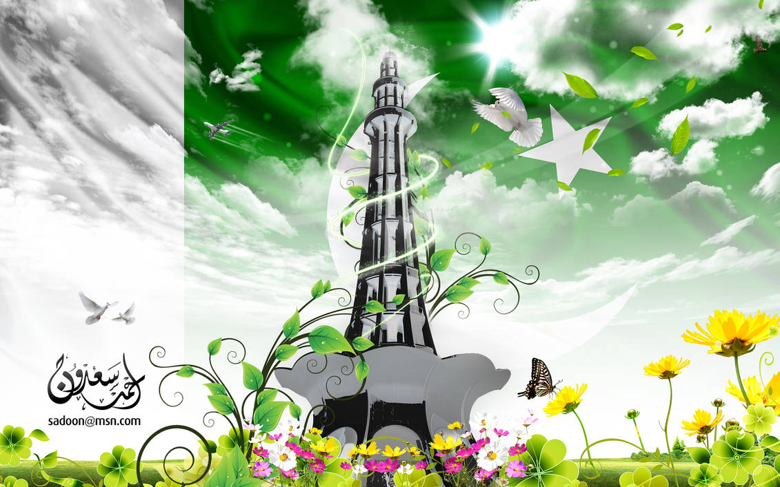 minar-e-pakistan-with-pakistan-flag-in-sky-by-ahmedsadoon-on-deviantart