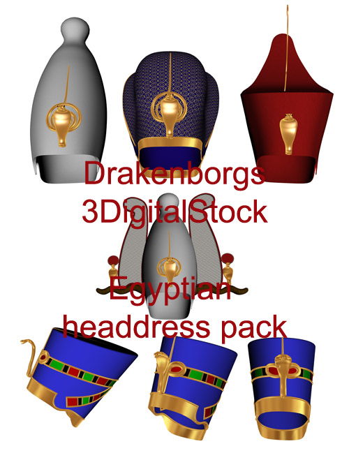 Egyptian headdress pack by 3DigitalStock on DeviantArt