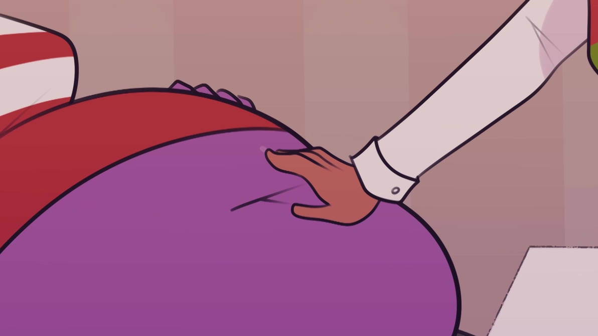 Belly stuffing animation