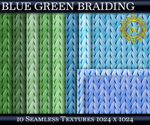 Blue Green Braiding Textures for 3d Models Creator