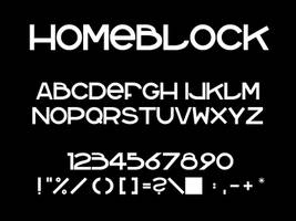 homeblock font