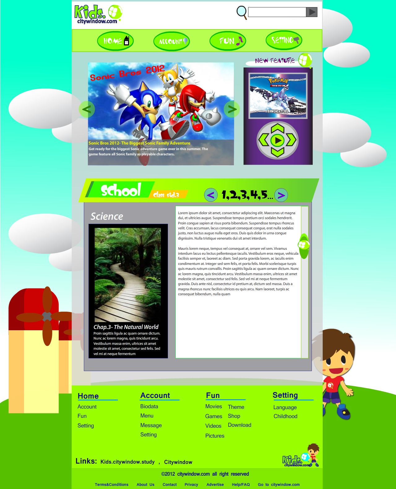 Kids website( part Cover)-Practise and Demo