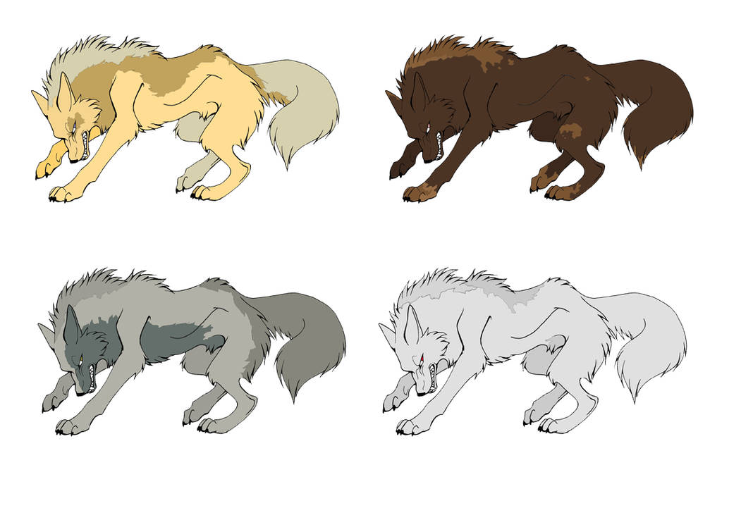 Angry wolf color variations 3 (CLOSED) by jurpavlik on DeviantArt