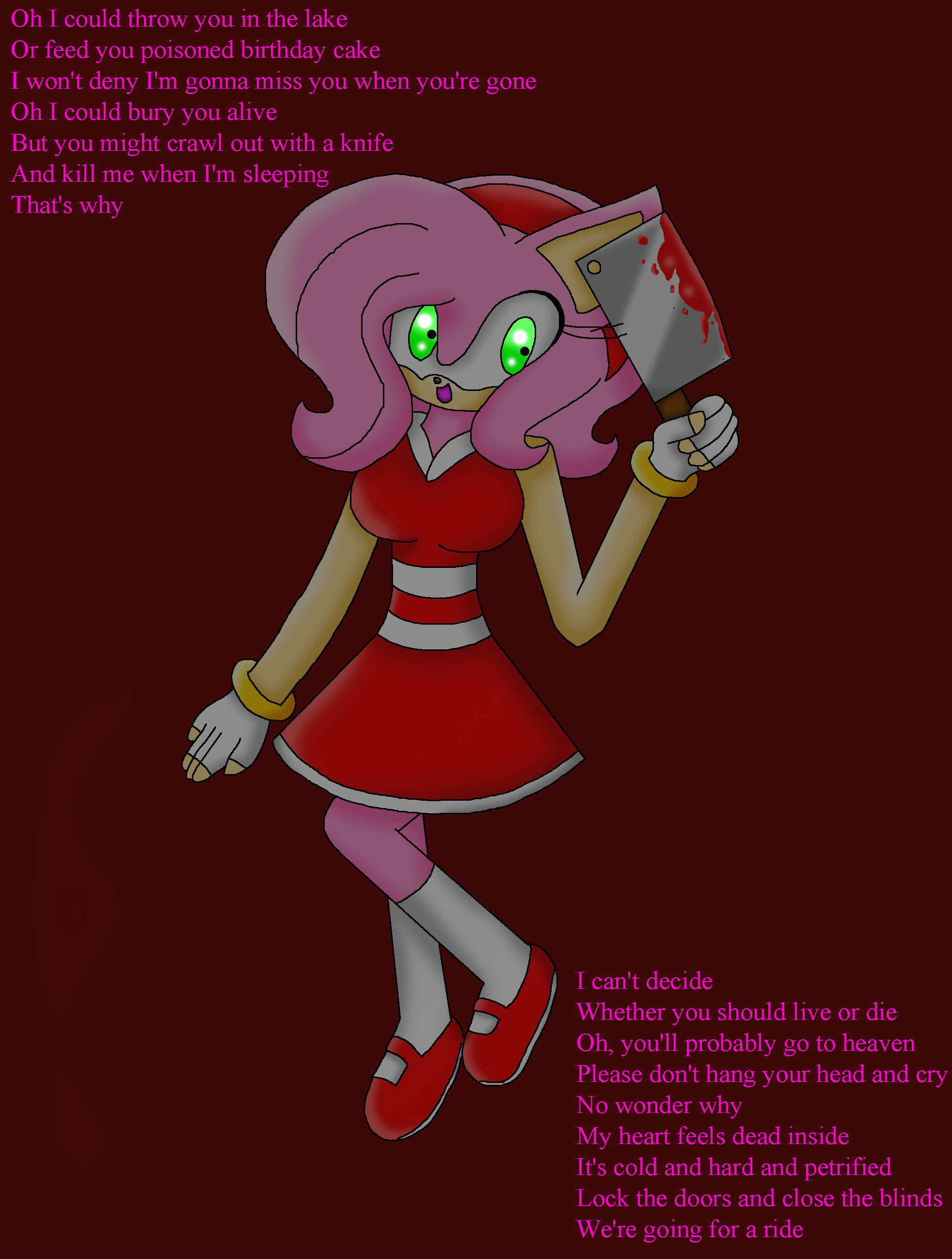 Sonic.exe and yandere Amy Rose by Dorito-Queen-Celeste on DeviantArt