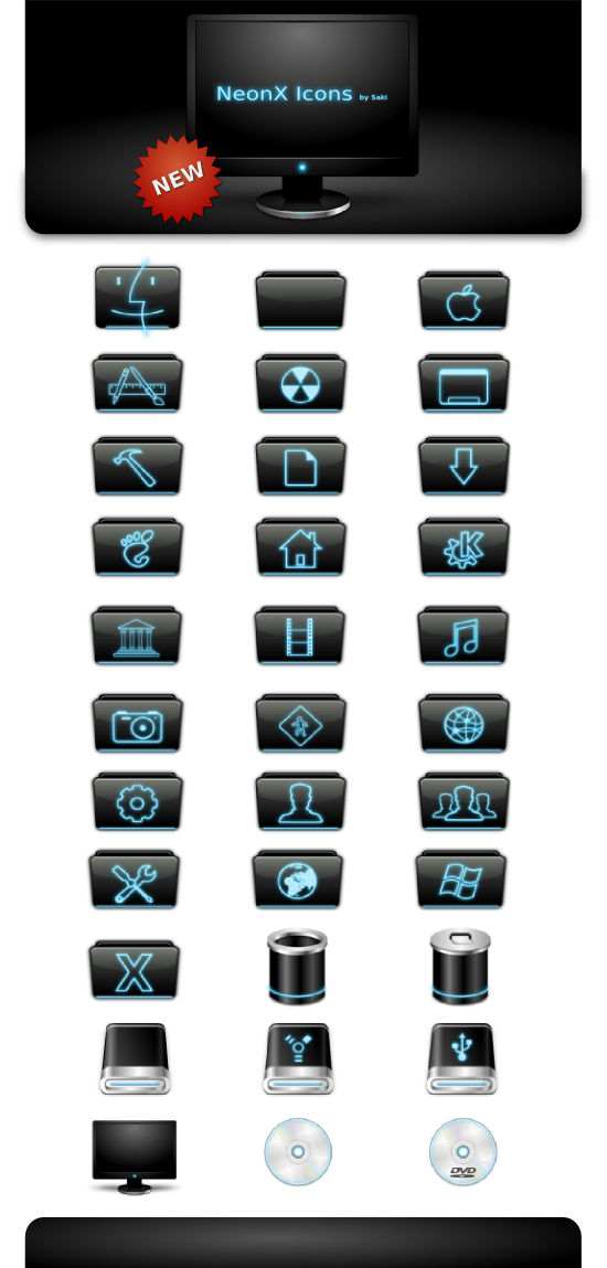 NeonX Icons for Mac OS X by sa-ki on DeviantArt