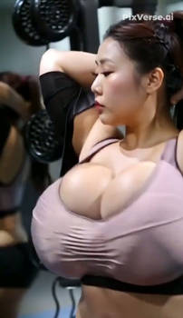 Busty Asian Babe Sweating