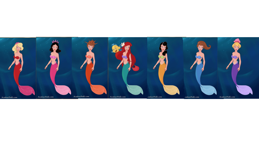 Ariel and 6 of her Sisters by princessugarpie101 on DeviantArt