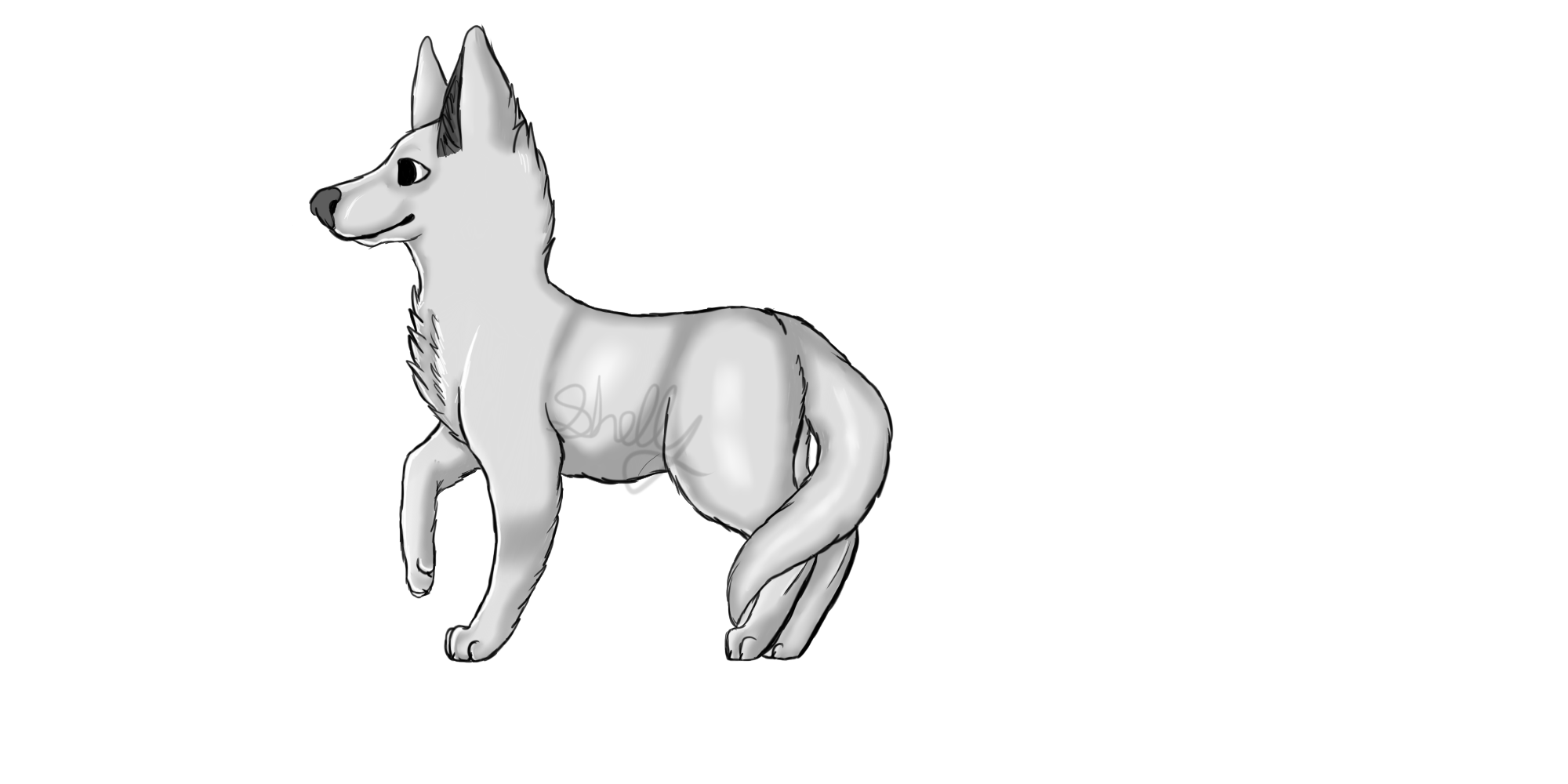 Free Wolf PSD Lineart