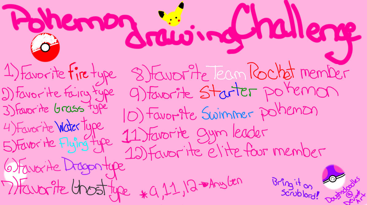 Pokemon Drawing Challenge by DoughsDoodles on DeviantArt