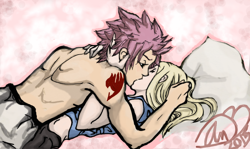 Natsu and Lucy hug/kiss Dragon Cry by genezizpa on DeviantArt