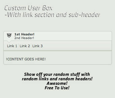 Custom Box-Headers + Links