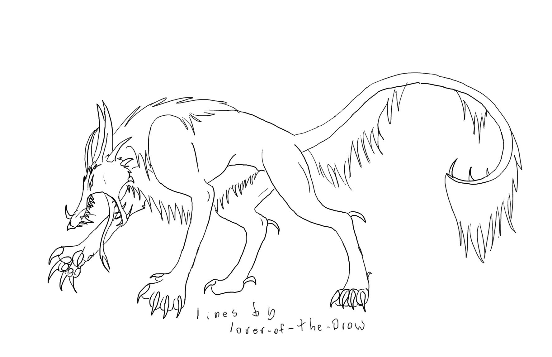 Free Hellhound Lineart