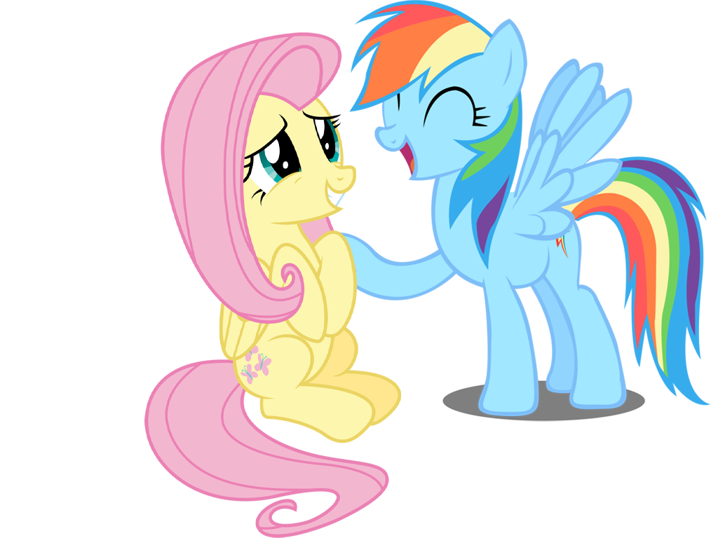 Rainbow Dash congratulates Fluttershy