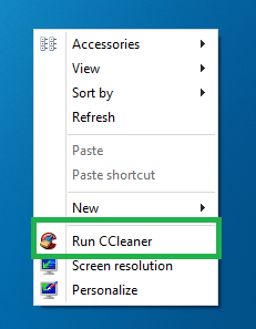 CCleaner In Right Click Menu