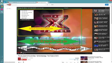 Flexible YouTube video player for Internet explore