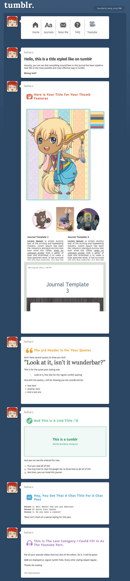 Tumblr Journal Skin