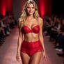 Blonde Lingerie Model - In Red 5