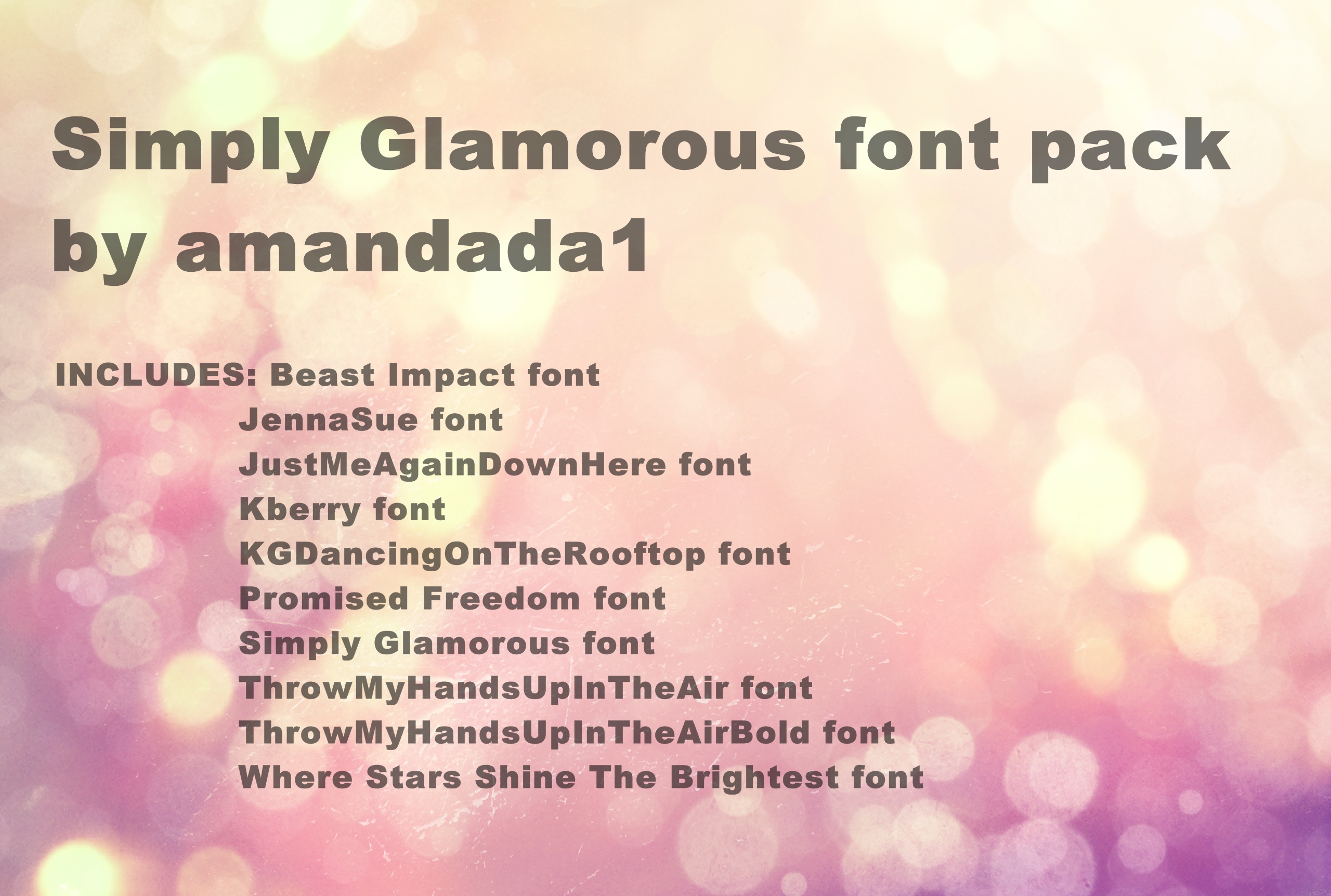 Simply Glamorous font pack by amandada1 on DeviantArt