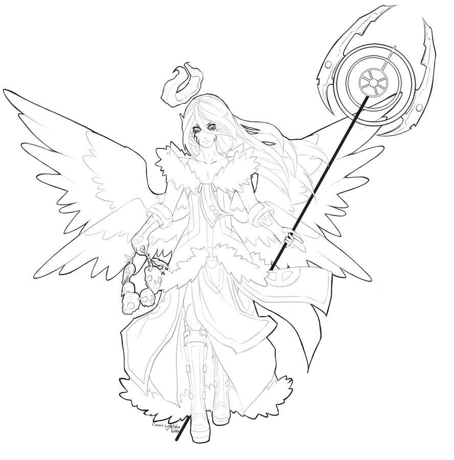 Archangel -- free line art by AishaxNekox on DeviantArt