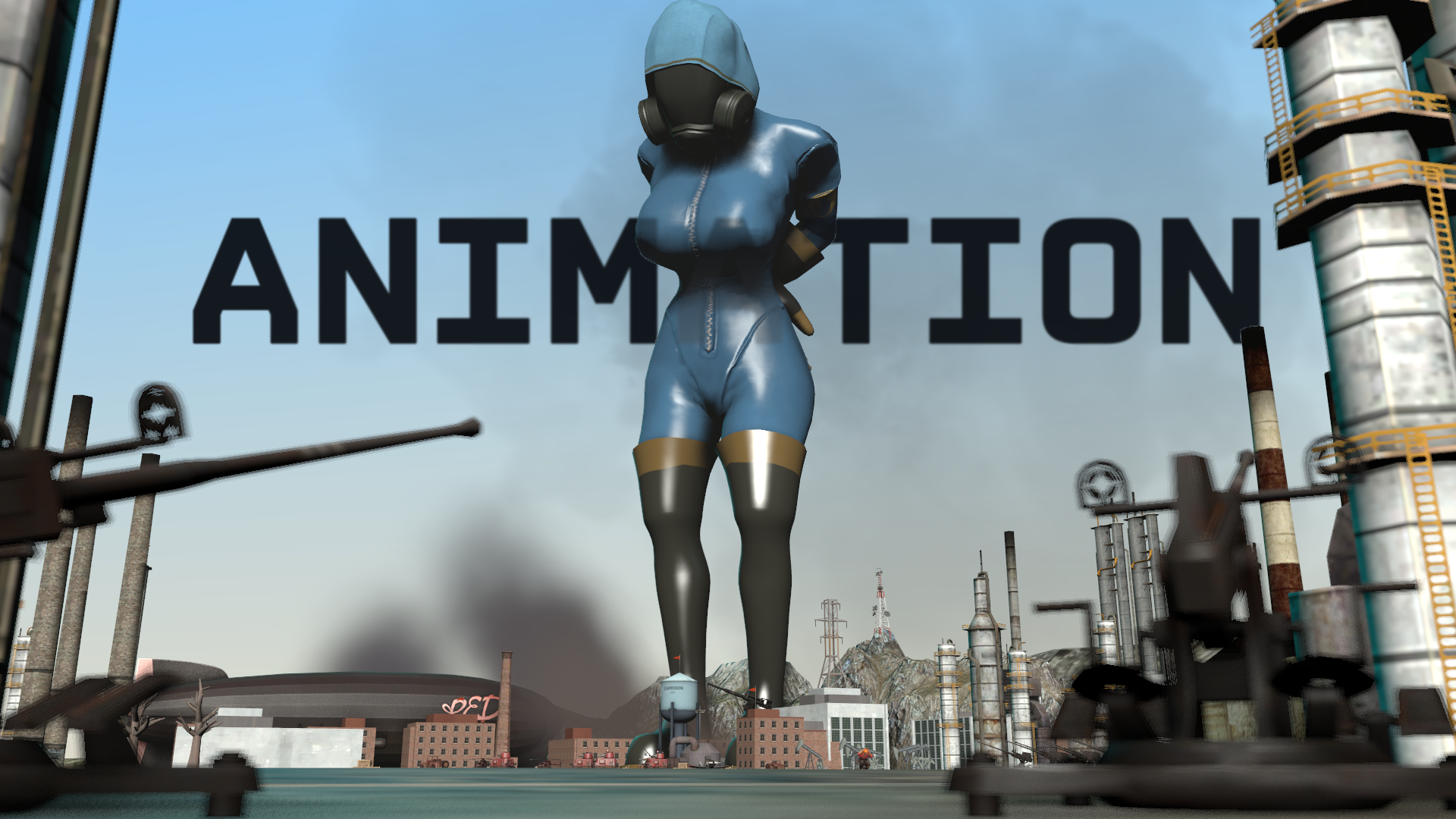 [s f m] Giantess female pyro animation by AnotherCrazySFMstuff on
