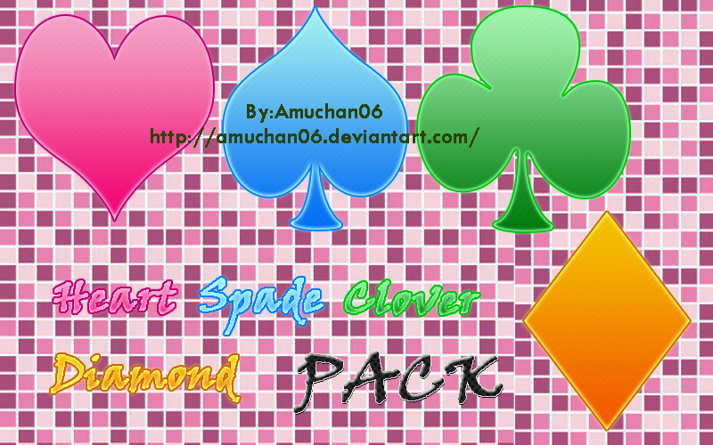 Heart, Spade, Clover, Diamond PACK by amuchan06 on DeviantArt
