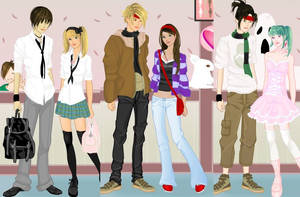 School couple dressup game