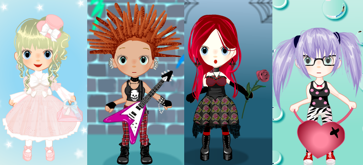 4 Style chibi dress up game