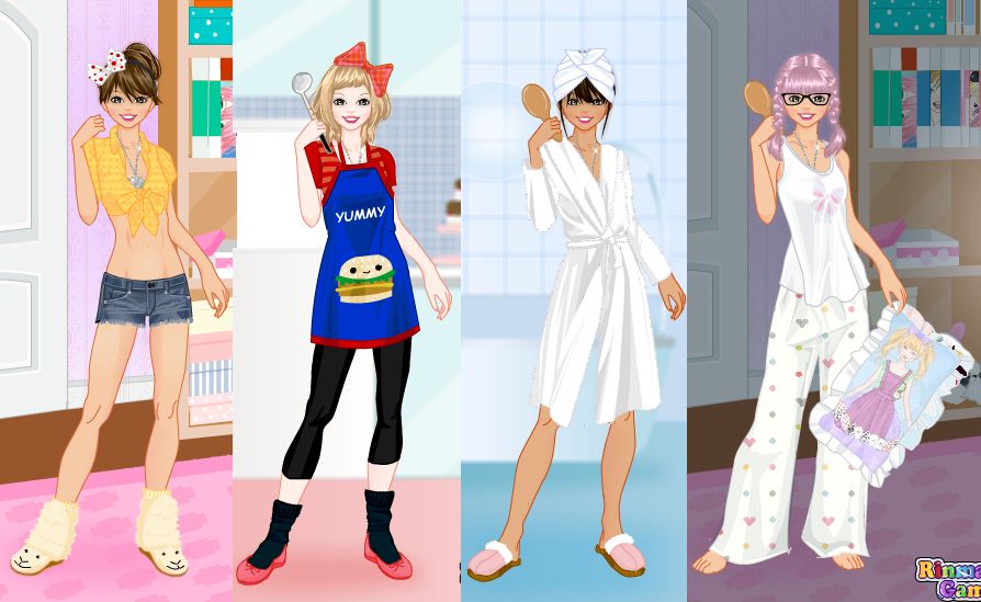 At home dress up game