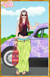 Hippie girl dress up game