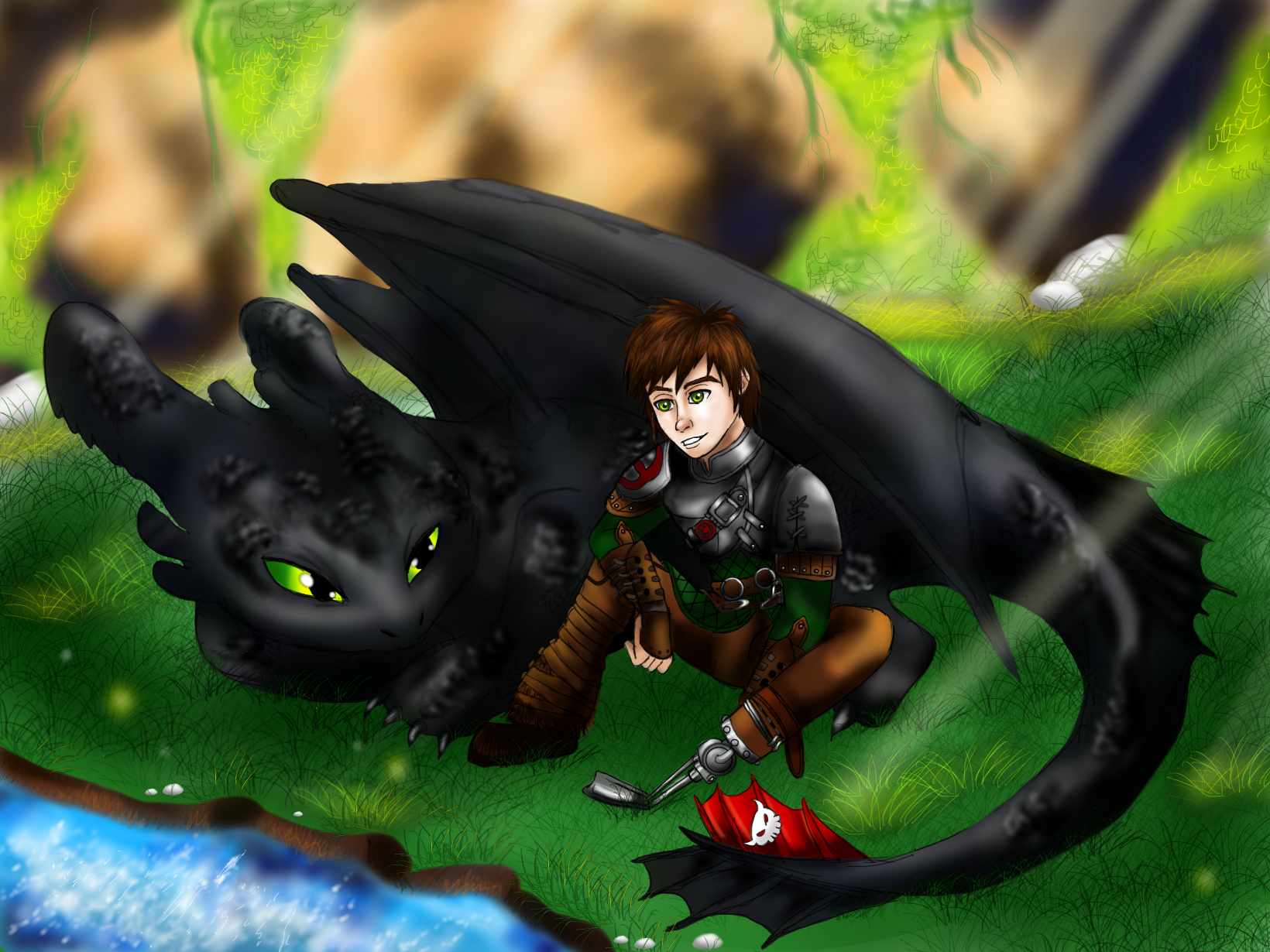 Hiccup Toothless relax