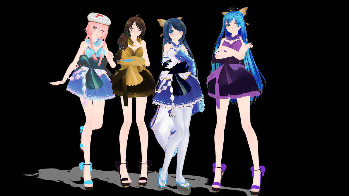 Itsfunneh Crew Girls Kimono Mmd Dl By Creeperless On Deviantart - 