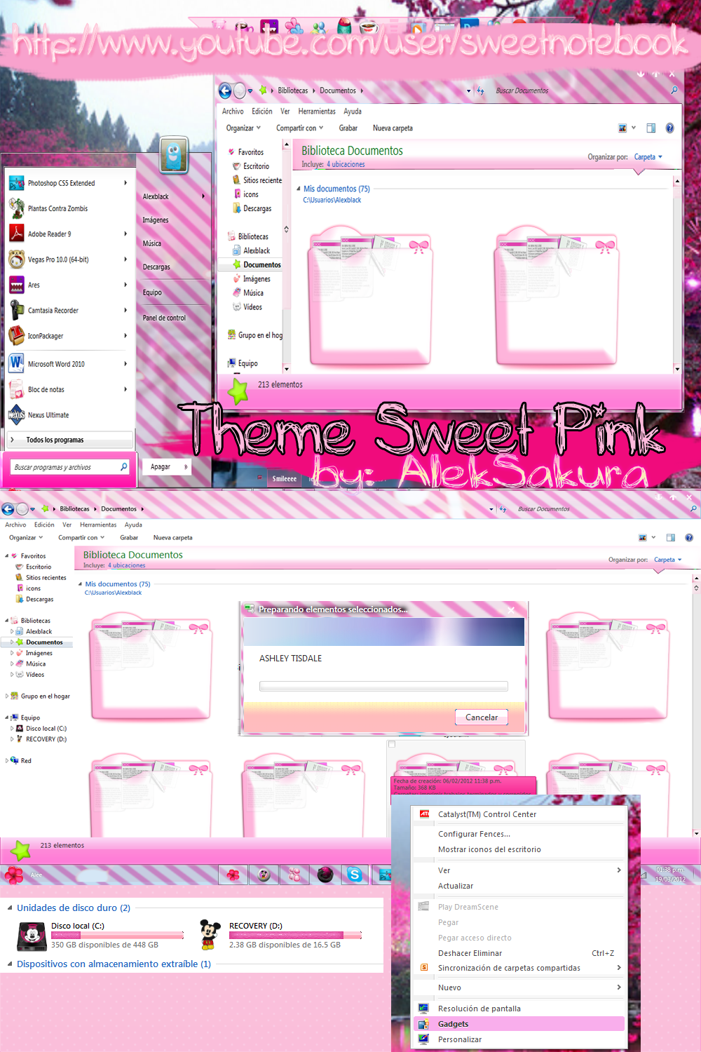 Sweet Pink theme windows 7