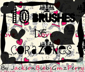 Pack 10 Brushes Hearts