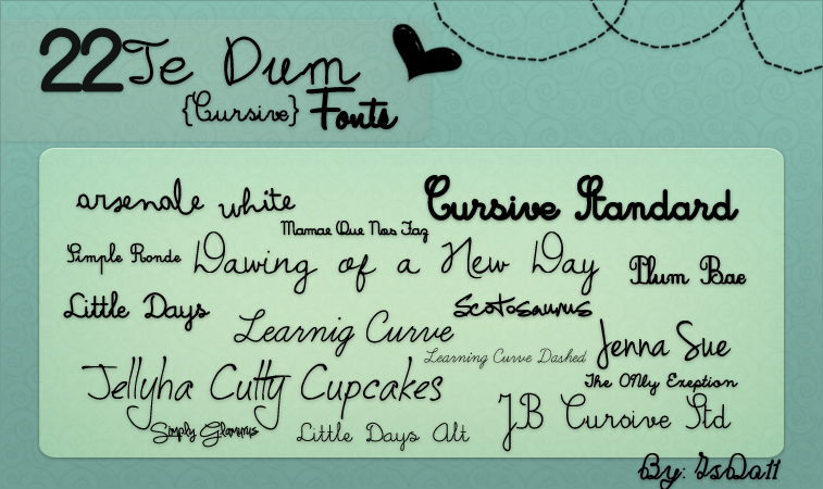 22 Te Dum {Cursive} Fonts