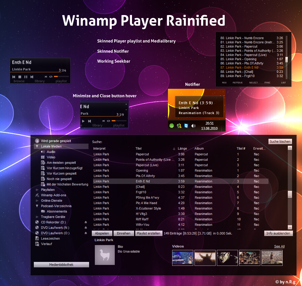rainmeter now playing winamp skin
