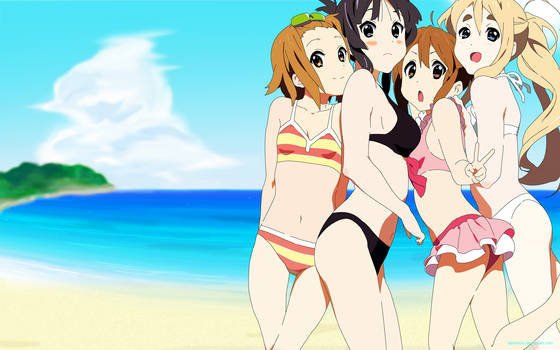 k-on beach wallpaper