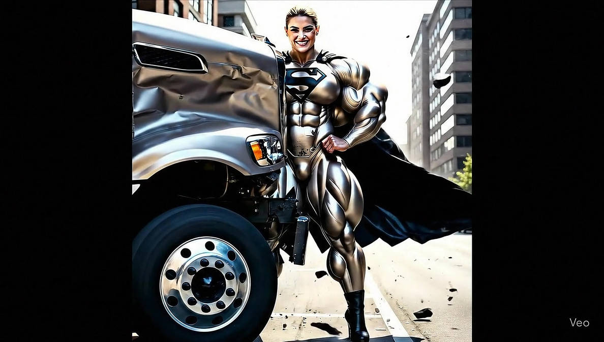 Silver Supergirl Stops a Truck by thirdmortal on DeviantArt