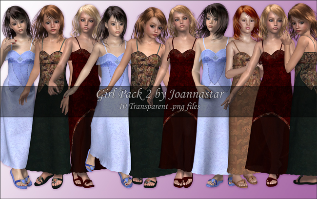 Girl Pack 2 by joannastar-stock