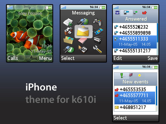 iPhone Theme for SE K610i
