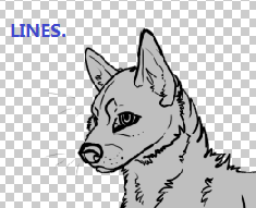 Wolf-dog lineart- .PSD