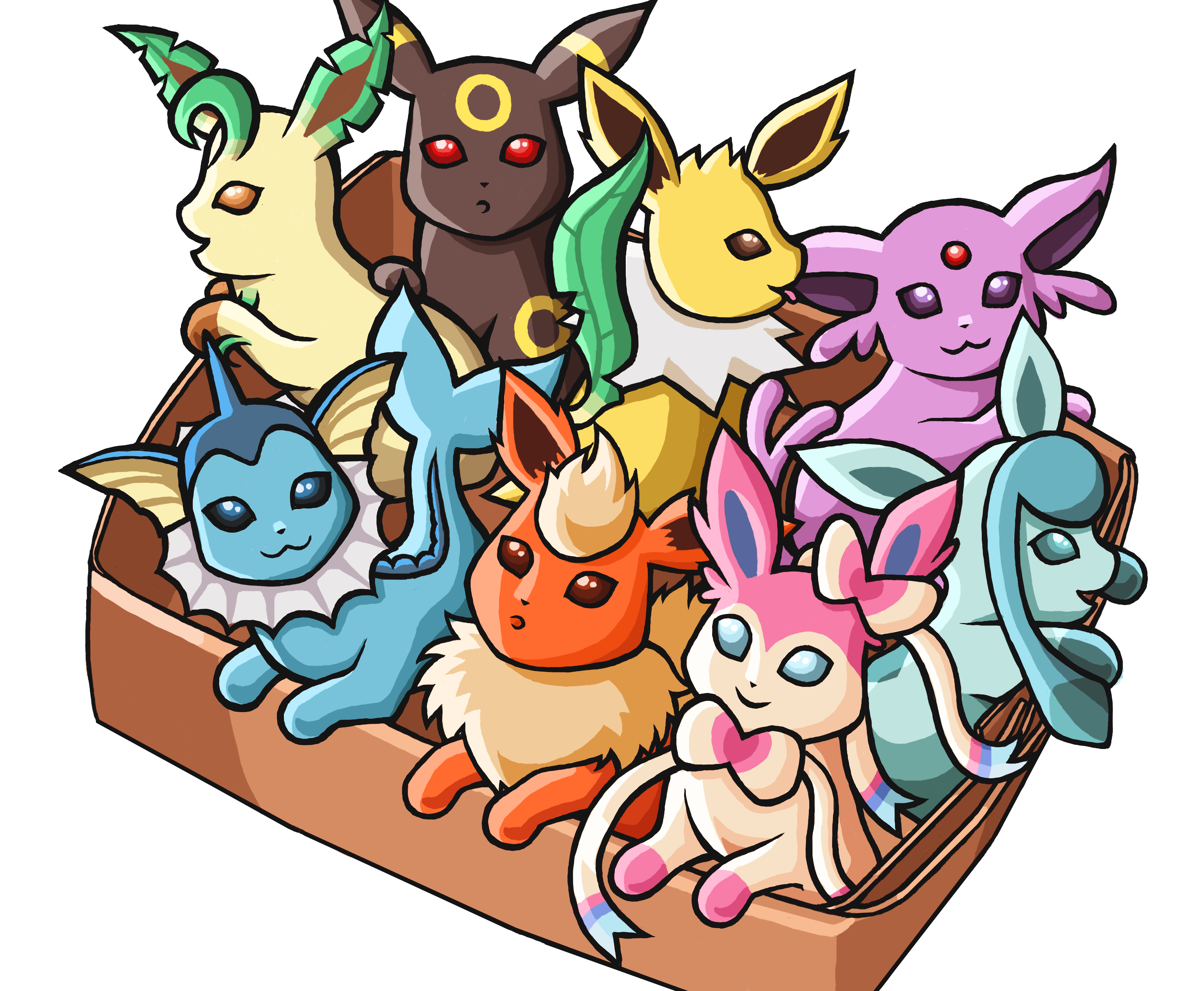 Box of eeveelutions by gaykittens on DeviantArt