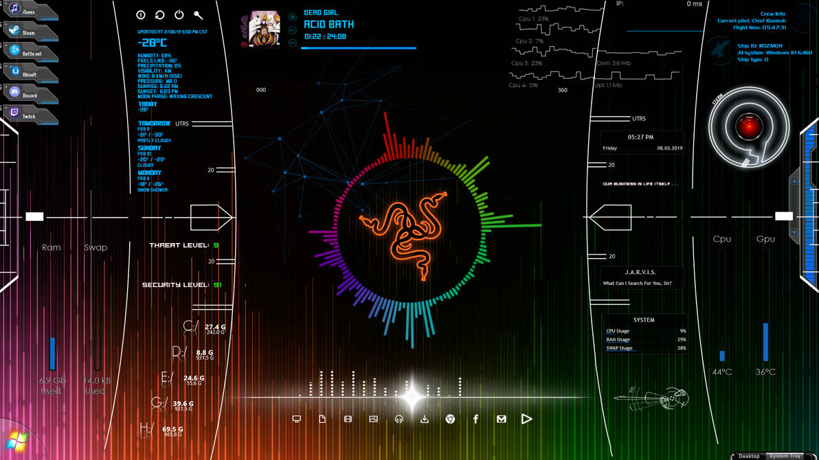 Colorshift Razer Visualizer For Rainmeter By Chiefkozmoh On Deviantart