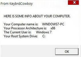 Computer Info Example VBS Script MsgBox Style