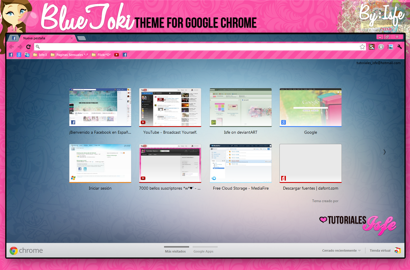 Theme for google chrome Blue toki